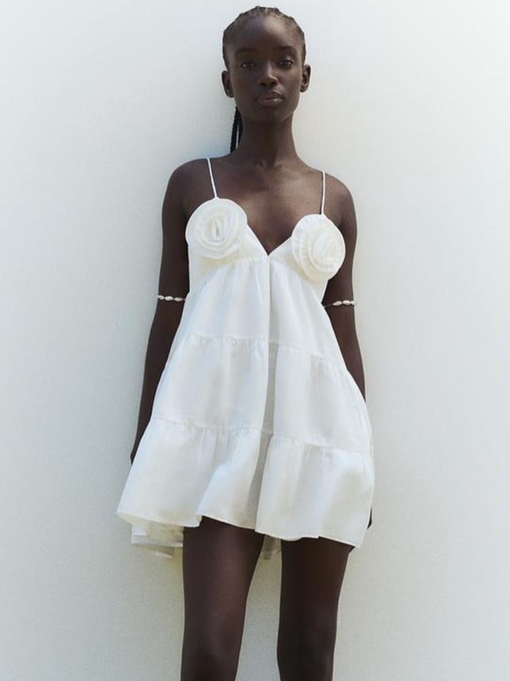 Zara Poplin Dress Spaghetti-Strap Mini Dress